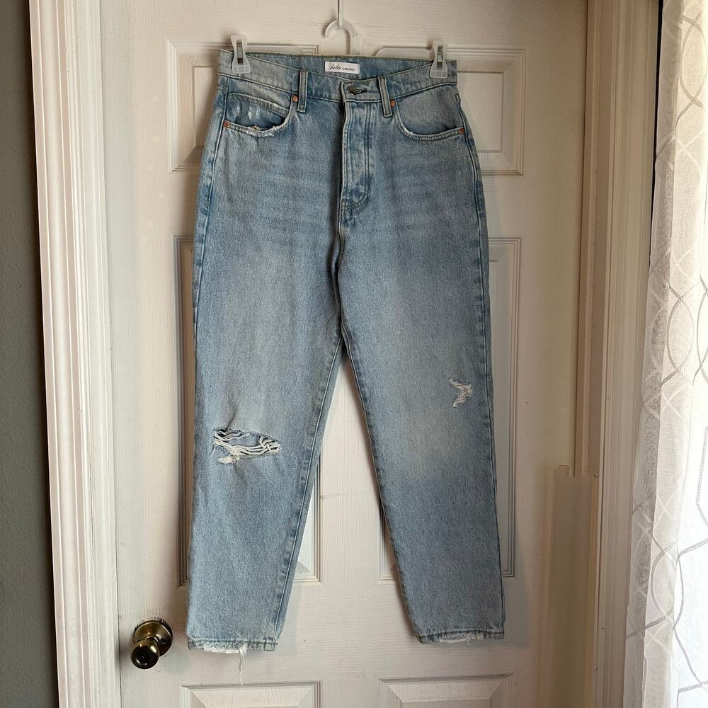 Betro Simone Size 29 Light Wash Distressed Button Fly Ankle Denim Jeans